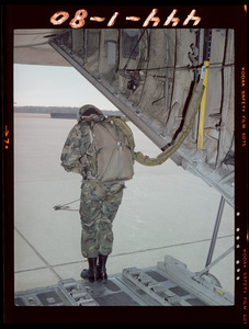 Parachute jumper west over