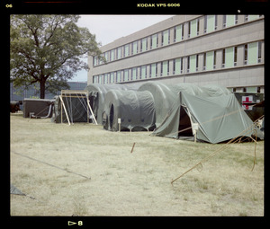 Army industrial tent displays at Natick labs