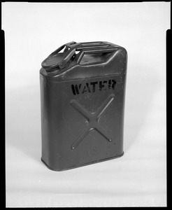 5-gallon steel can, water