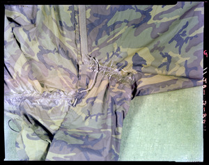 Waterproof jacket, detail of reinforced seam