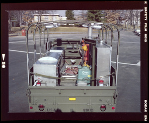 Truck packed with equipment