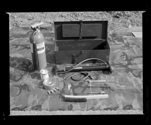 Tool kit and fire extinguisher