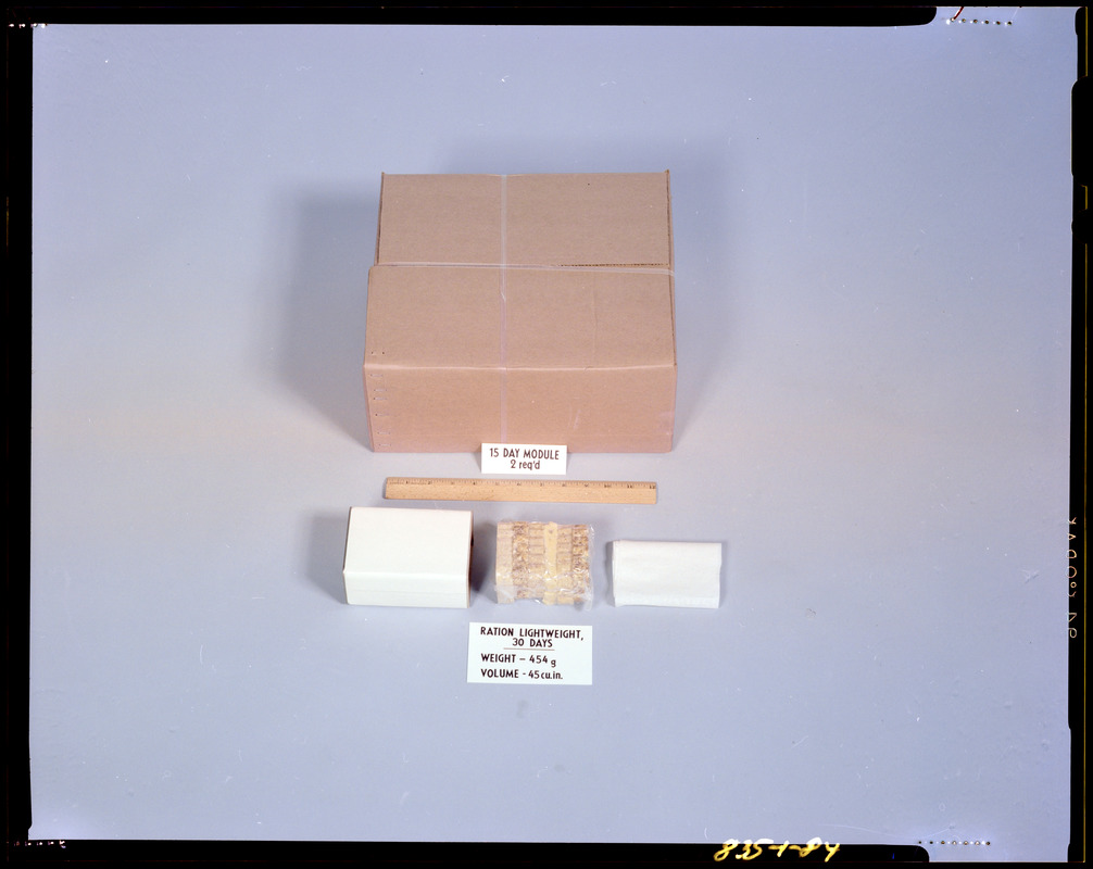 Ration, lightweight, 30 days, 15 day module - Digital Commonwealth