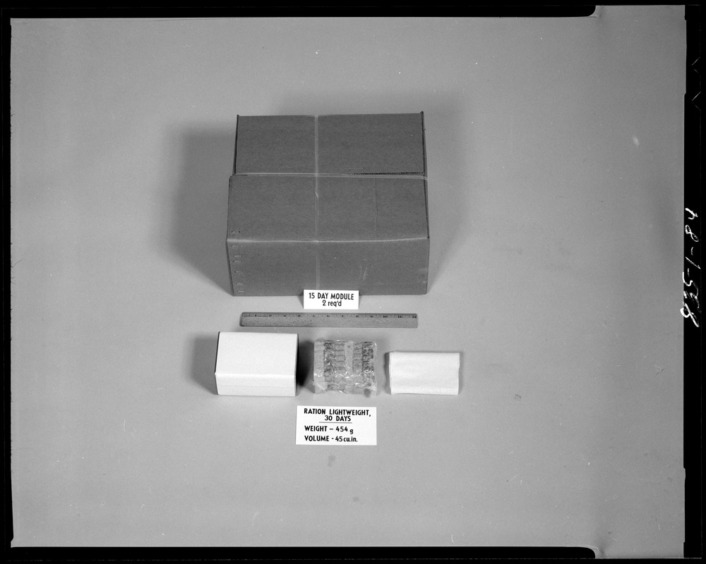 Lightweight Rations Ration, lightweight, 30 days, 15 day module - Digital Commonwealth