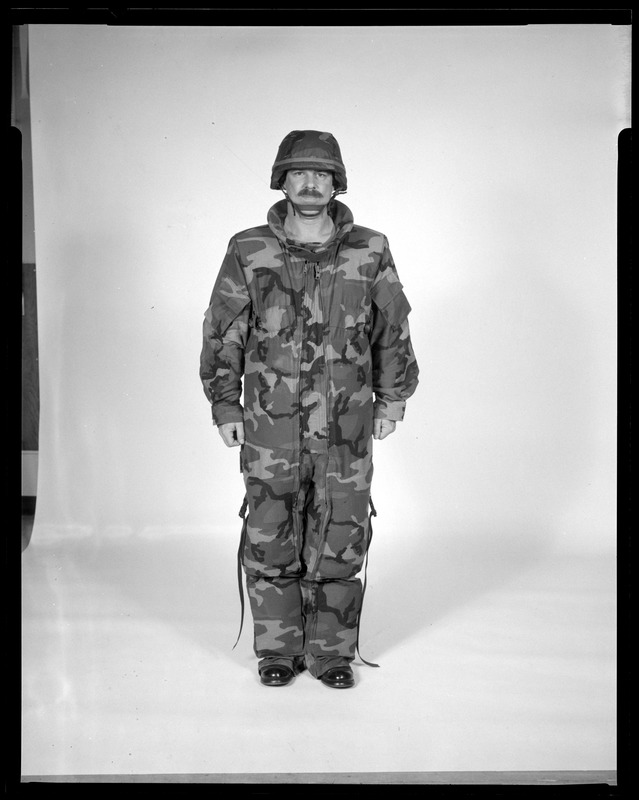 Parachutist rough terrain suit front view