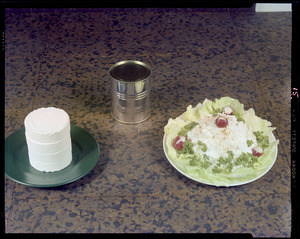 Cottage compressed showing, can, container+ salad