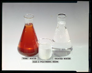 "Pink" water, treated water, XAD-2 polymeric resin