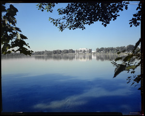 Grounds & facilities, ARIEM bldg. from across Lake Cochichuate