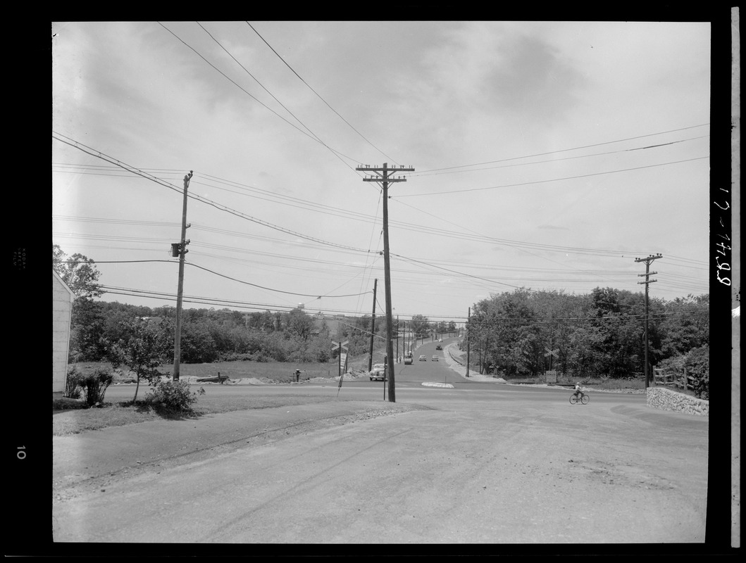 Crossroads and telephone pole