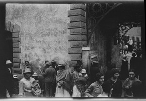 Indians at railroad station, Juliaca, Peru