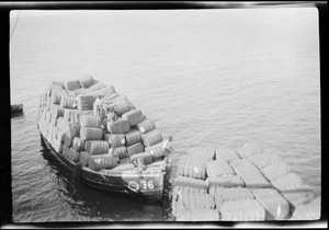 The ship S. S. Santa Teresa, summer of 1929 to South America. Loading and unloading cargo