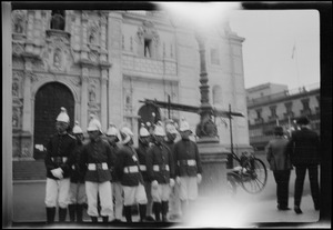 Soldiers outside Cathedral Basilica of Lima, Peru