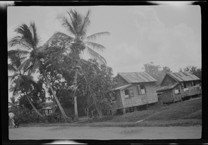 Homes near the sugar plantation near Demerara, Georgetown, British Guiana, S. A.
