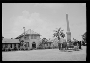 The Carnegie Library and war monument, Demerara, Georgetown, British Guiana, S. A.