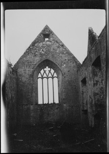 Traceried window in ruined church or abbey, Ireland