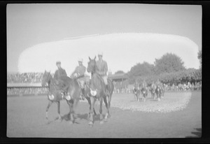 The Dublin Horse Show, at Ballsbridge, the jumpers in the parade