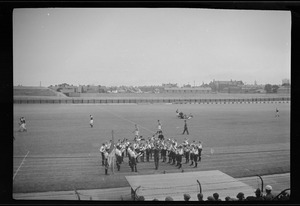 The Artane School Boys Band at Croke Park, Dublin, the day of the hurling match and dancing