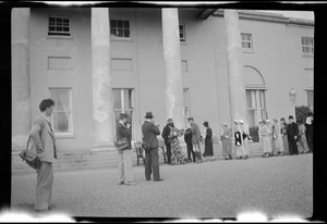 The garden party, the receiving line, Pres. and Mrs. De Valera receiving, conference of the W. F. E. A.