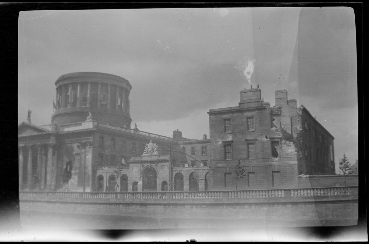 Dublin, Ireland, The "Four Courts," After The Bombardment And The Fire ...