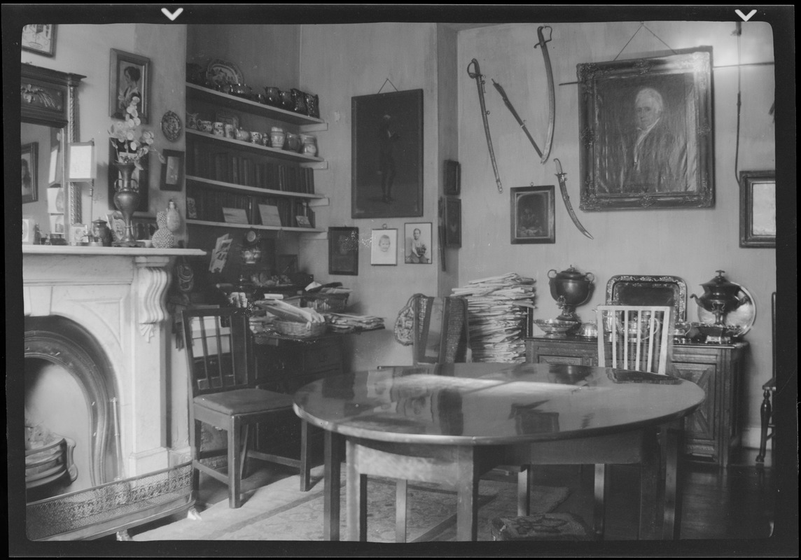 The dining room at "Dun Emer," Dundrum, Miss Gleeson's desk in the corner