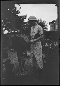 Gracie MacCormack, Miss Esmonde and the dog in Miss Esmonde's garden