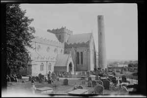 Kilkenny, Ireland, the old cathedral (Protestant), round tower, and graveyard
