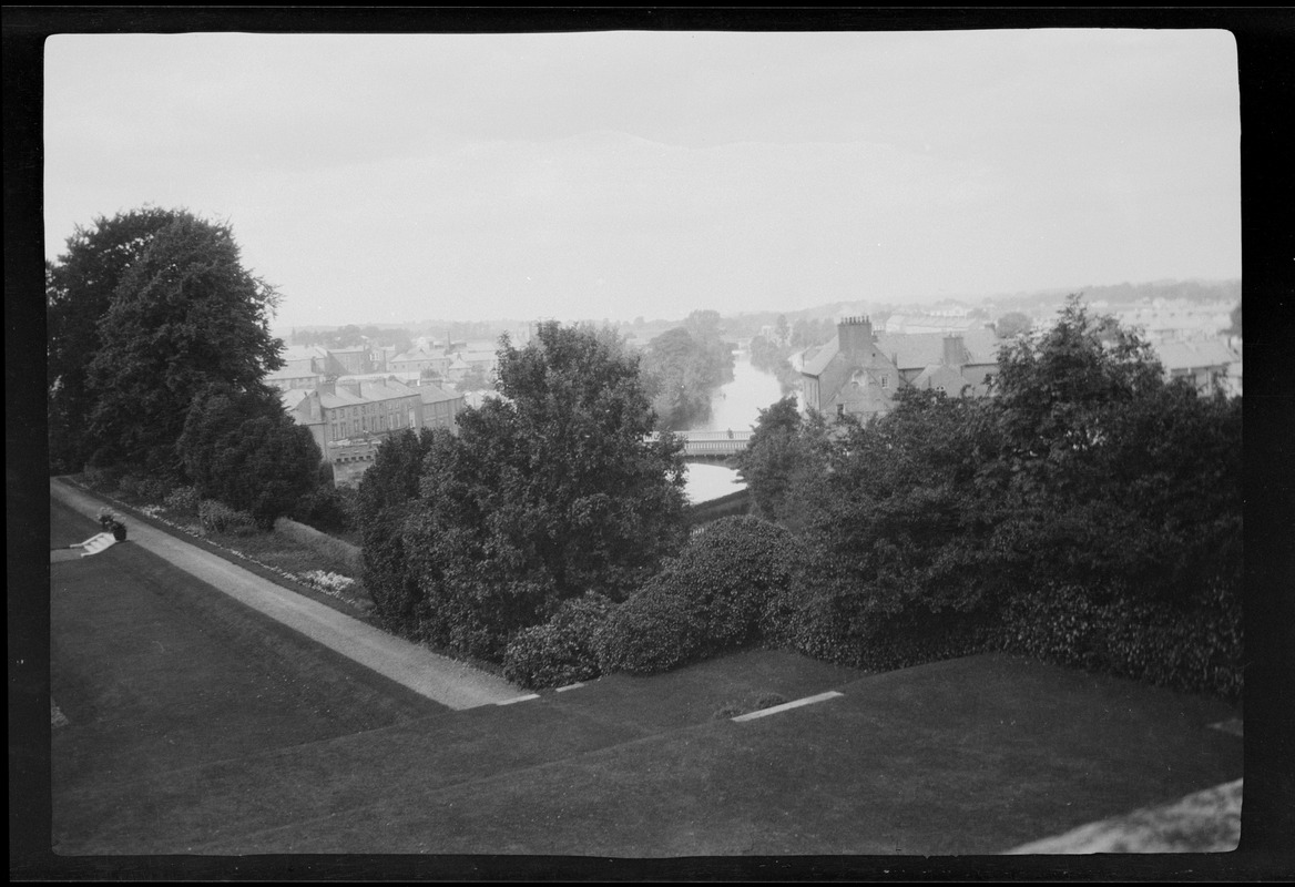 Kilkenny, Ireland, view over the city from the window of Kilkenny Castle during my recent visit to the castle with Miss Gleeson