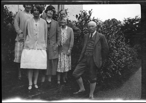 Count O'Byrne with his family at Corville, his home, Roscrea, Co. Tipperary, Ireland, his sister is at the Count's right, his wife is wearing a hat. Muriel is at her right, Eamonn behind his aunt Senead in front