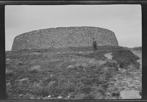 The Grianan of Aileach, prehistoric fort, 17 1/2 ft. high. About 2000 B. C. Exterior of "dry masonry"