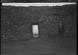 The Grianan of Aileach, Londonderry, Ireland, inside looking out and Mr. O'Kane