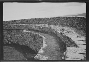 The Grianan of Aileach, Londonderry, Ireland, a prehistoric fort, about 2000 years B. C., "dry masonry"