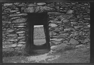 The Grianan of Aileach, 7 miles from Derry, Ireland. Entrance looking into the interior