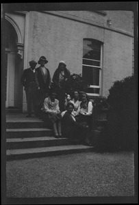 The O'Byrne family on the steps of their house