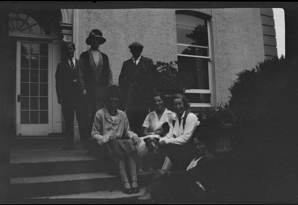 The O'Byrne family on the steps of their house