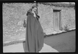 Woman with hooded cloak