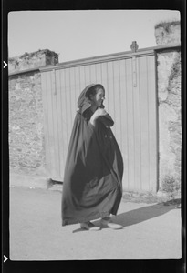 Woman with hooded cloak