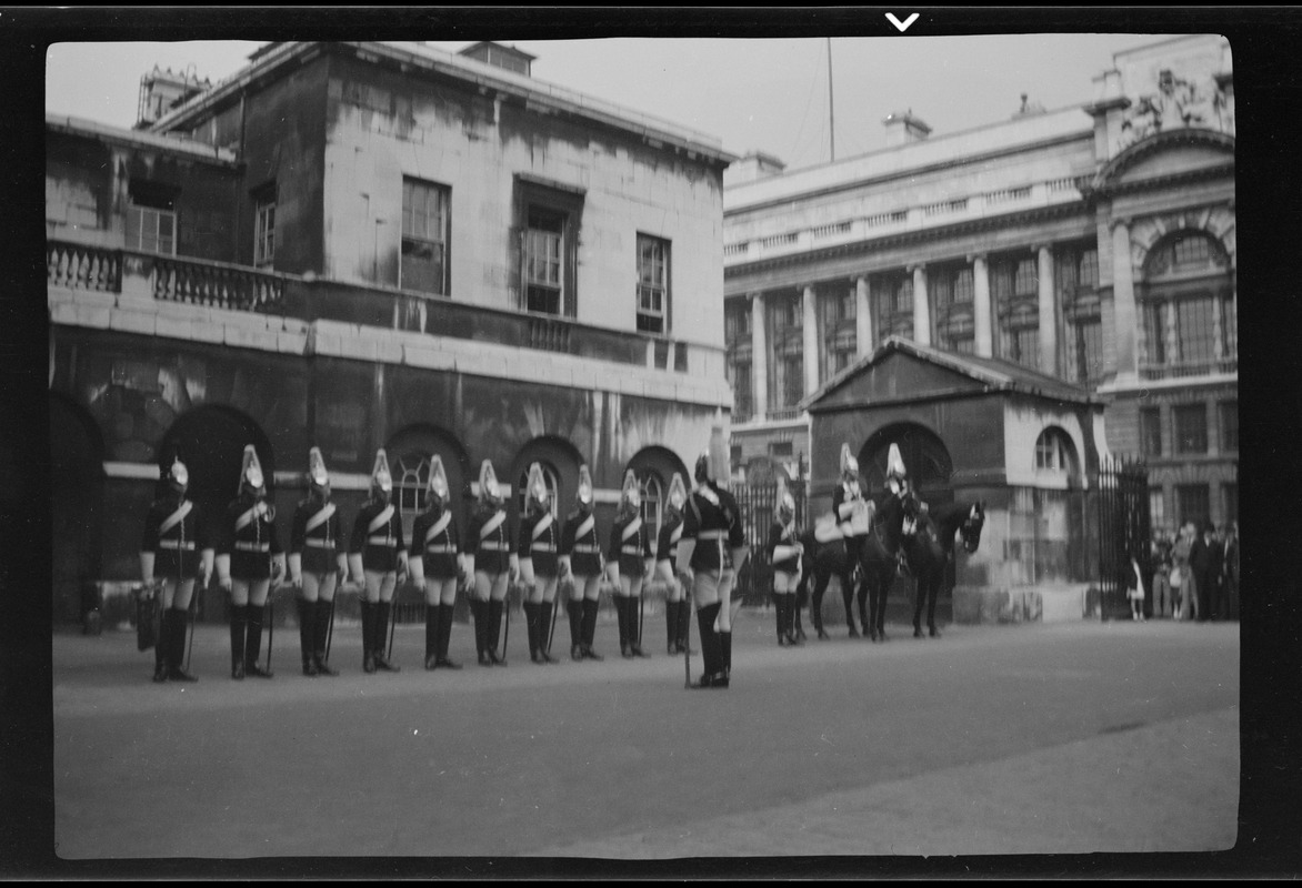 Household Cavalry standing to attention