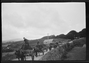 Gortahork, Co. Donegal, Ireland, carting turf or "peat," Mulhern's garage down the road