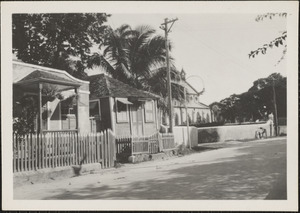 Bridgetown, Barbados, B. W. I., houses on the road to Catholic church and the hospital
