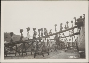 St. Lucia, B. W. I., girls and young men unloading coal