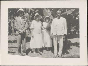 St. Kitts, B. W. I., right to left, Mr. John J. Hanley, Miss Agnes Dustan, Miss Elizabeth O'Connor, Mr. Lloyd Jones