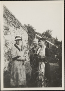 Miss Evelyn Gleeson, Mrs. Elsie Henry, Mrs. Margaret Leamy in the garden at Dun Emer, August 26