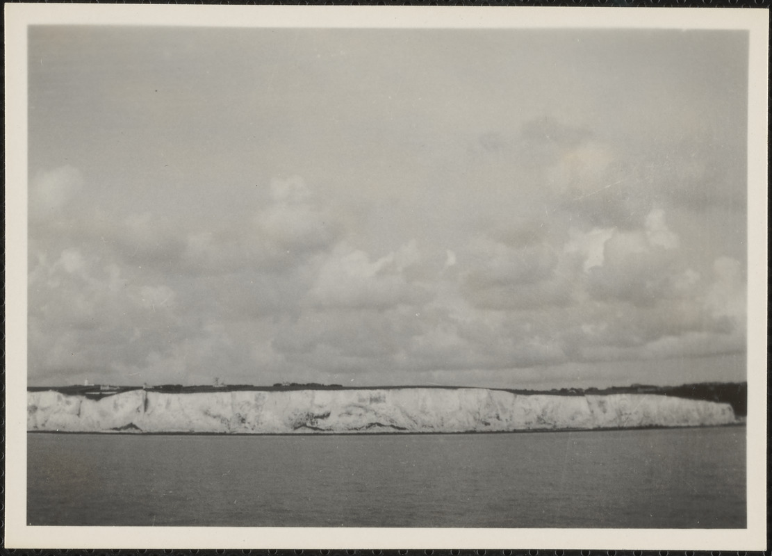 The cliffs at Dover, England, from the S. S. American Merchant