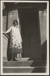 Galway, Ireland, Mrs. O'Gorman at the door of her home, College St., Galway