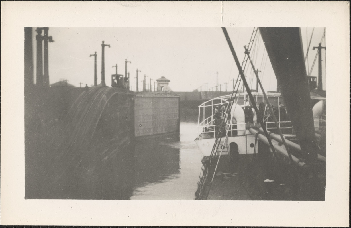 The Panama Canal, passing through the lock