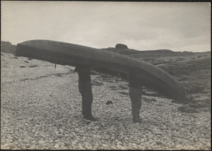 Carrying a curragh to the sea, Inishmore, Aran Islands