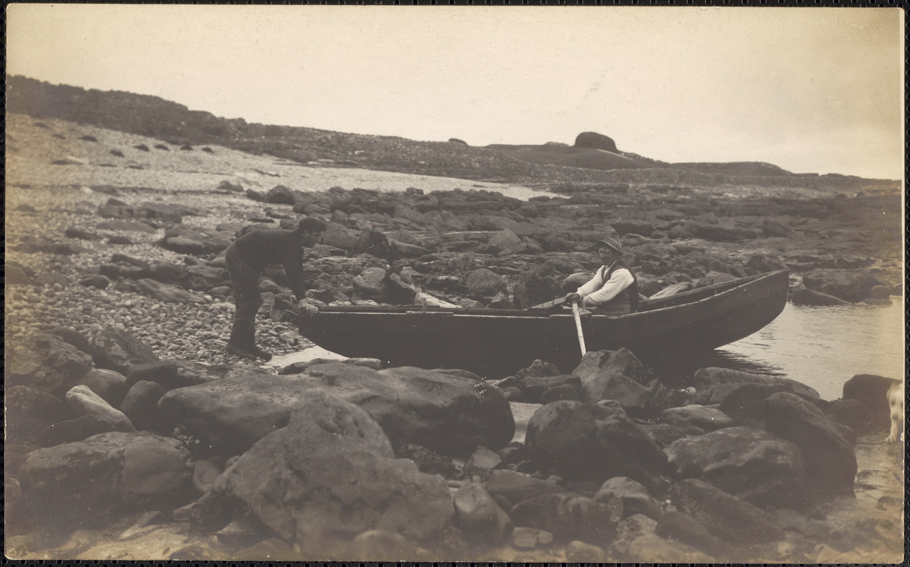 A curragh about to go out to sea