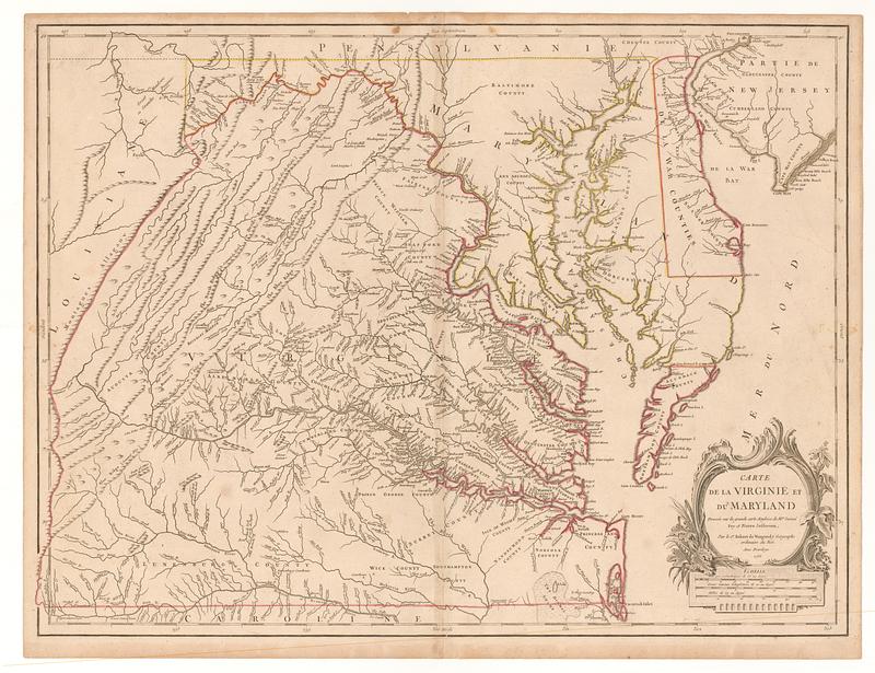 Carte de la Virginie et du Maryland