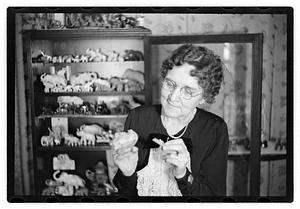Shumaker, Mrs. James H. (Nellie) collector of miniature elephants