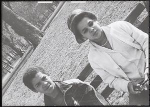 Priscilla and friend sitting on a bench